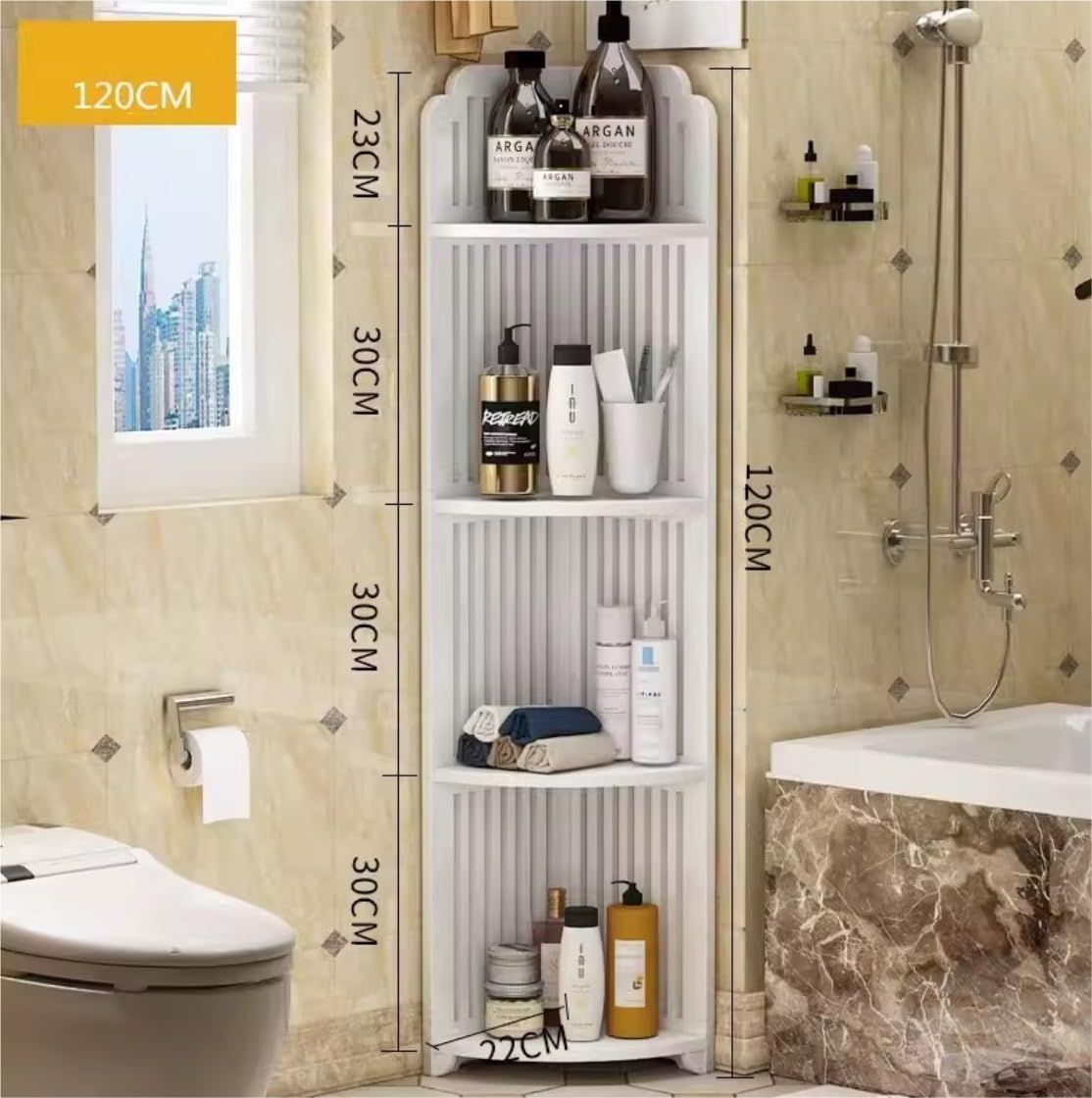ZS - 4 Tier Corner Shelf Stand PVC Corner Bathroom Shelf