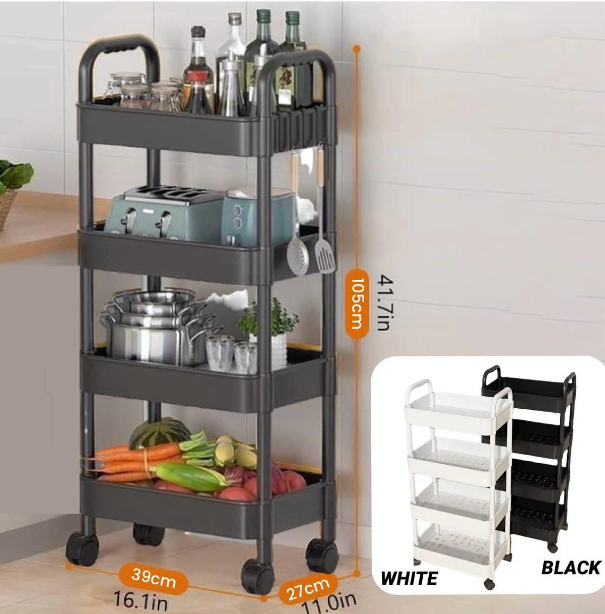 ZS - 4 Tier Multi-Purpose Rolling Cart Trolley