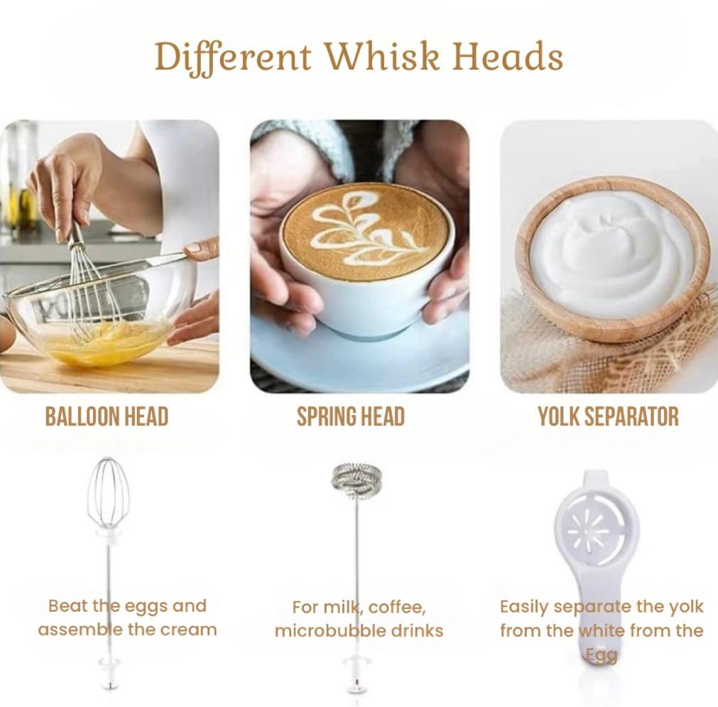 ZS - 3 in 1 Electric Rechargeable Egg Whisk/Milk Frother