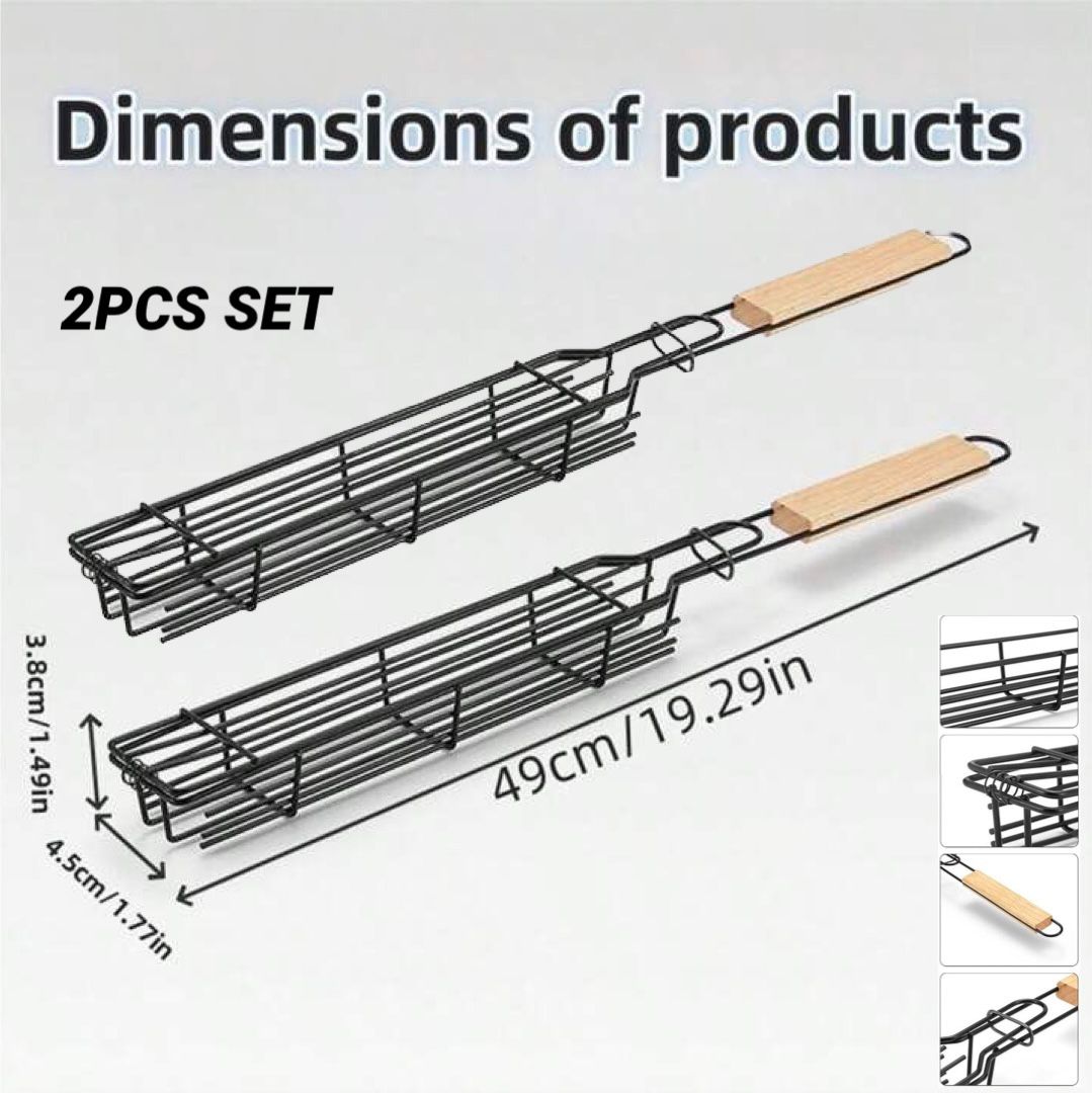 ZS - Kebab BBQ Basket 2pcs Set