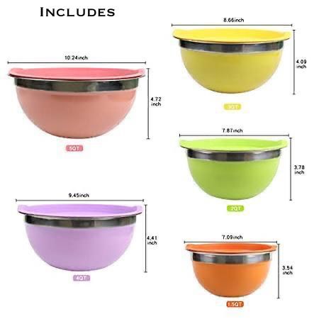 ZS - 5pcs Mixing & Storage Bowl Set