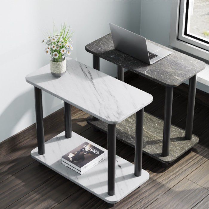 ZS - Double-Layer Rectangular Coffee Table with Marble Finish