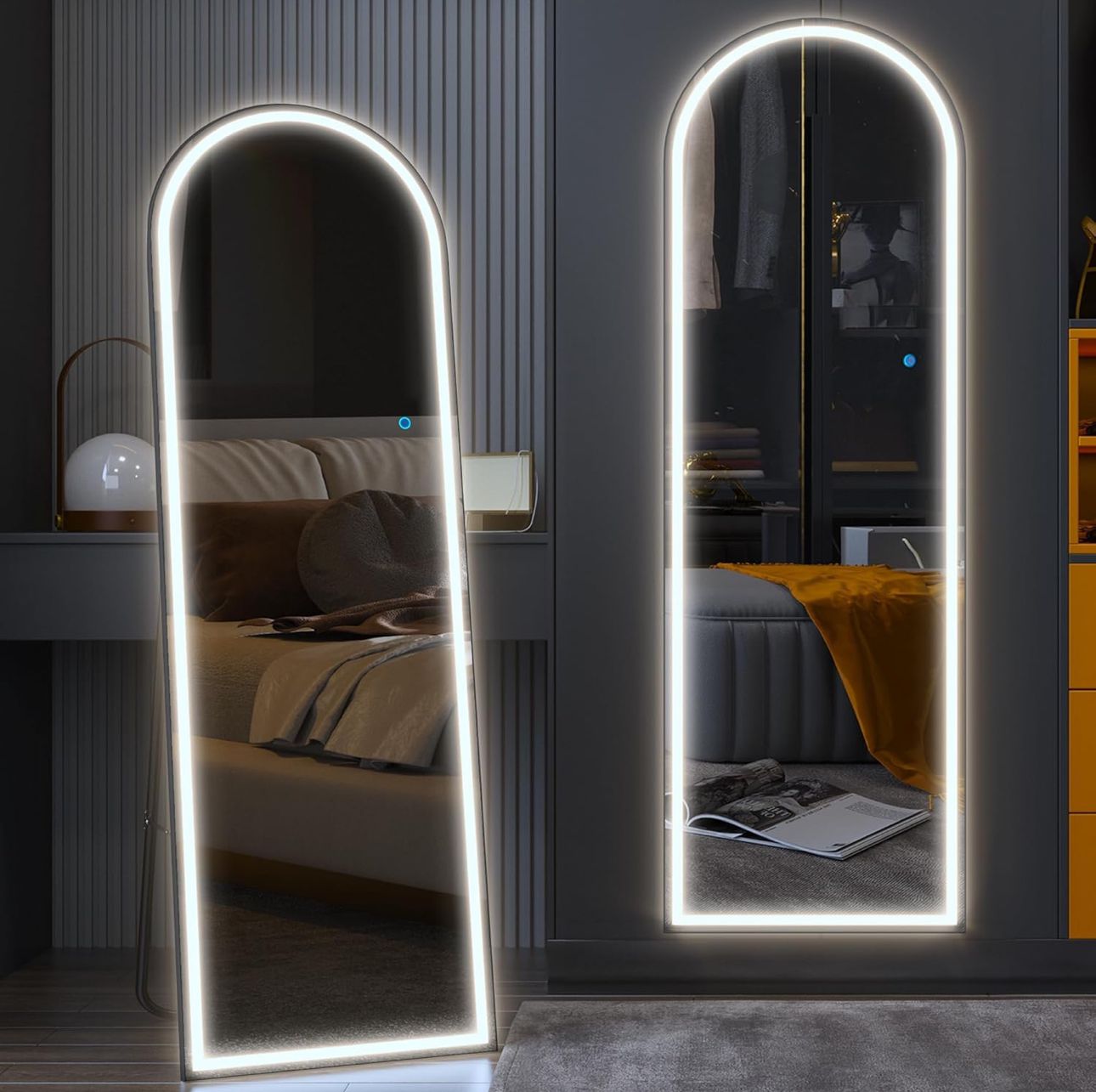 ZS - Full Length arched Mirror with LED Lights: 50cm x 160cm
