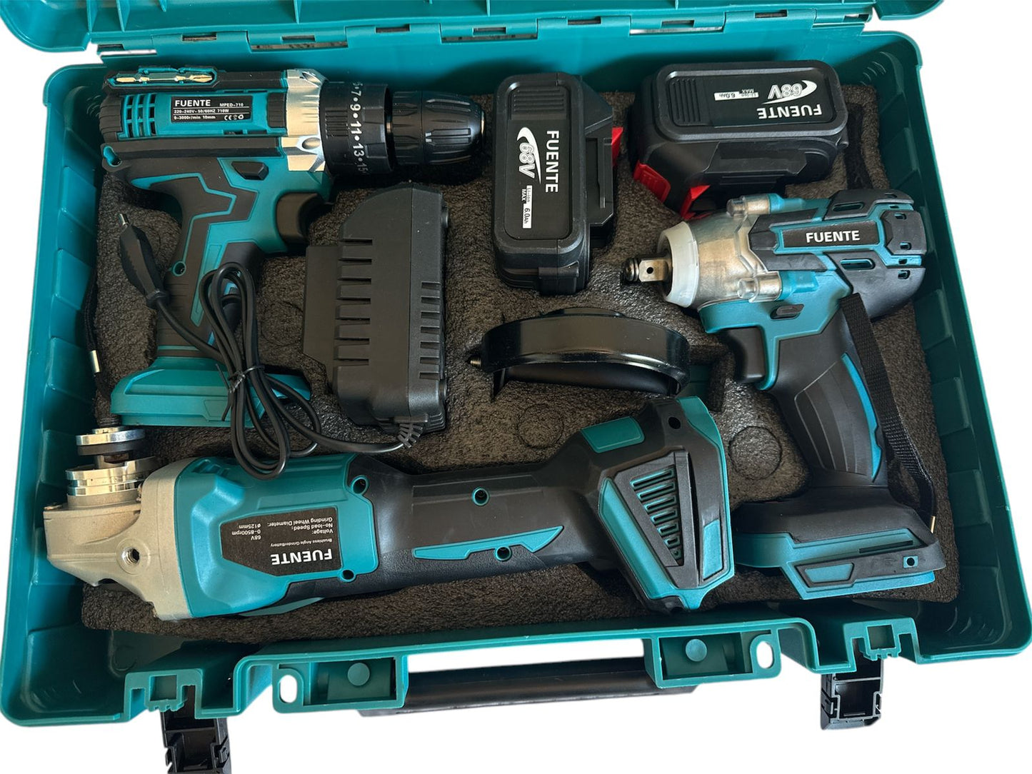 ZS - FUENTE 3 in 1 68V Cordless Power Combo Kit Impact Wrench, Drill and Angle Grinder