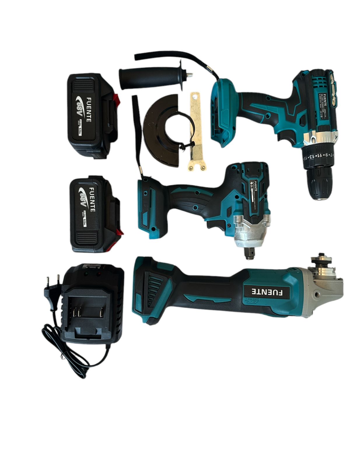 ZS - FUENTE 3 in 1 68V Cordless Power Combo Kit Impact Wrench, Drill and Angle Grinder