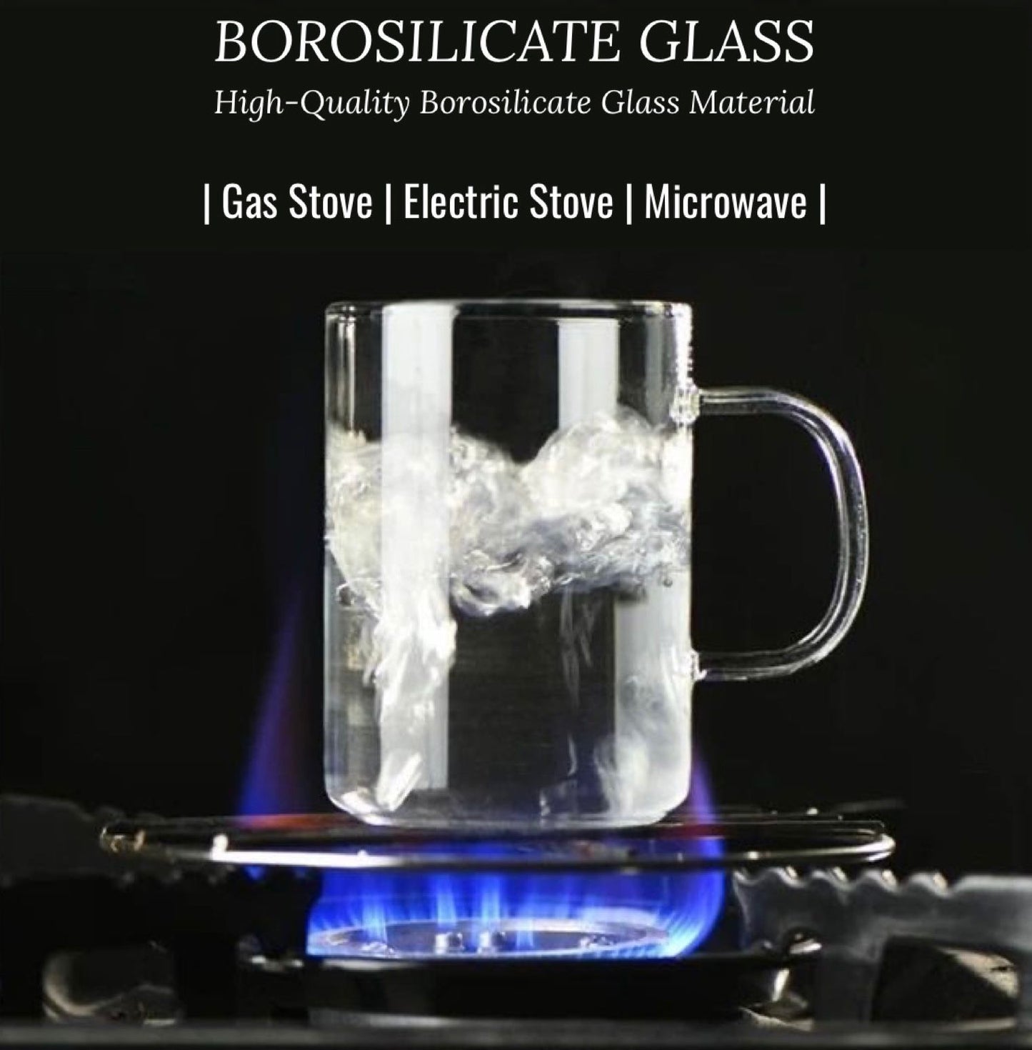ZS - 6pc Glass Mug Set 300ml