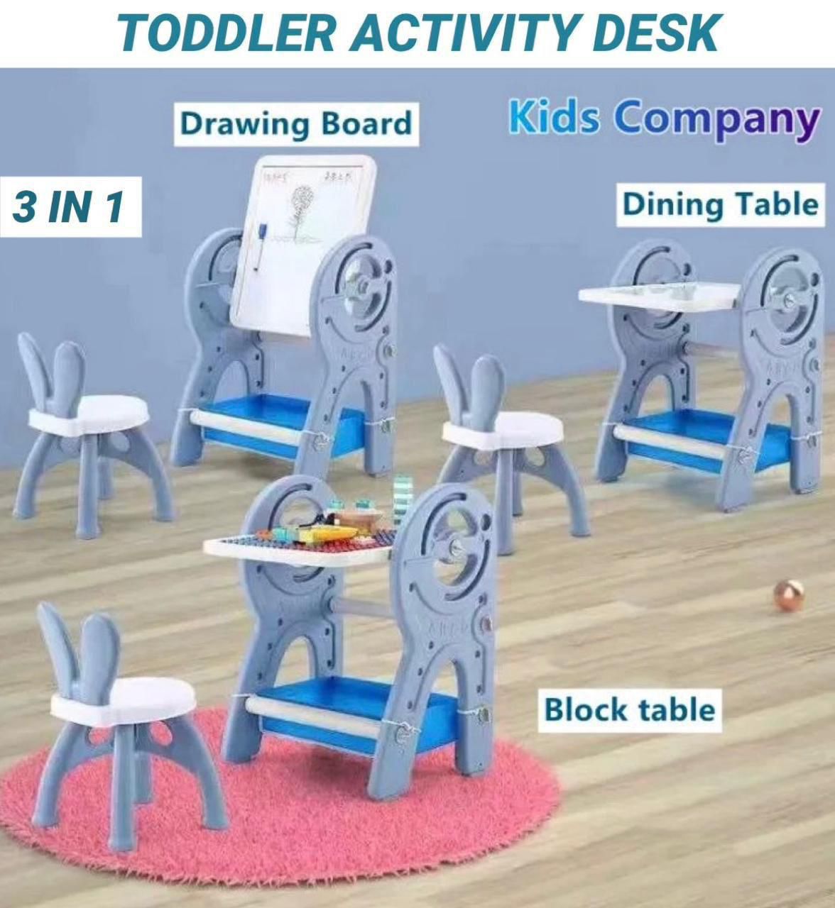 ZS - Toddler Activity Desk with Chair & Blocks 3 in 1