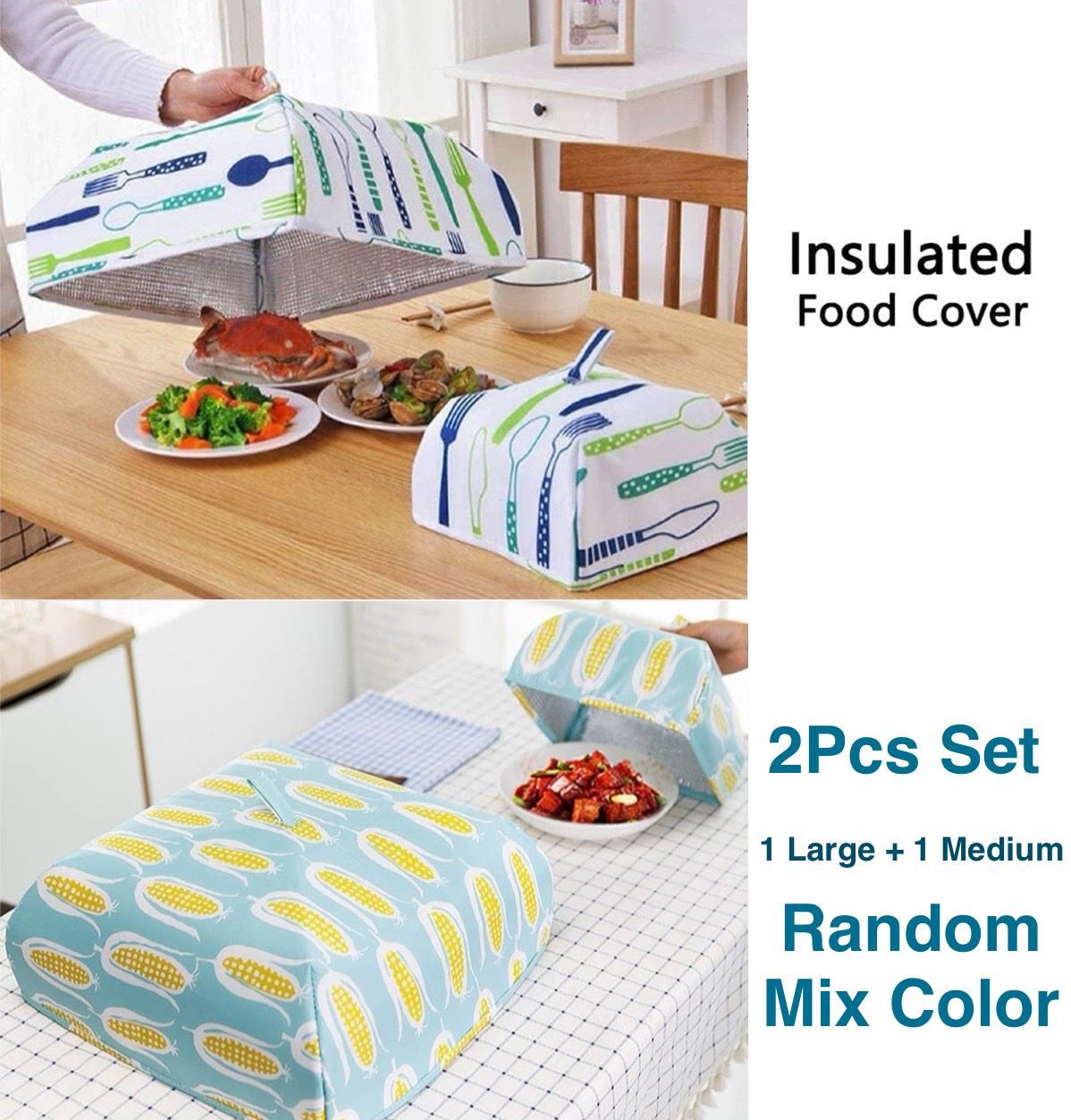 ZS - Insulated Food Cover Set 2 Pcs - Foldable & Hangable