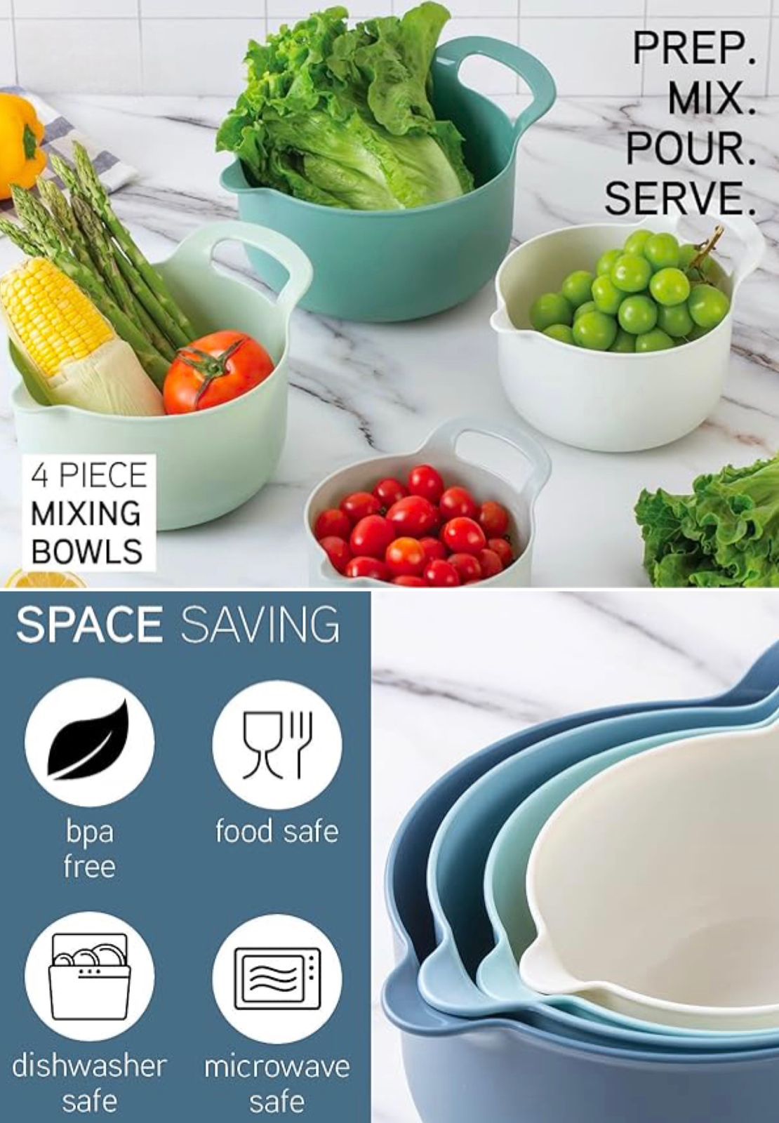 ZS - Cook with Color Nesting Mixing Bowl 4pcs Set