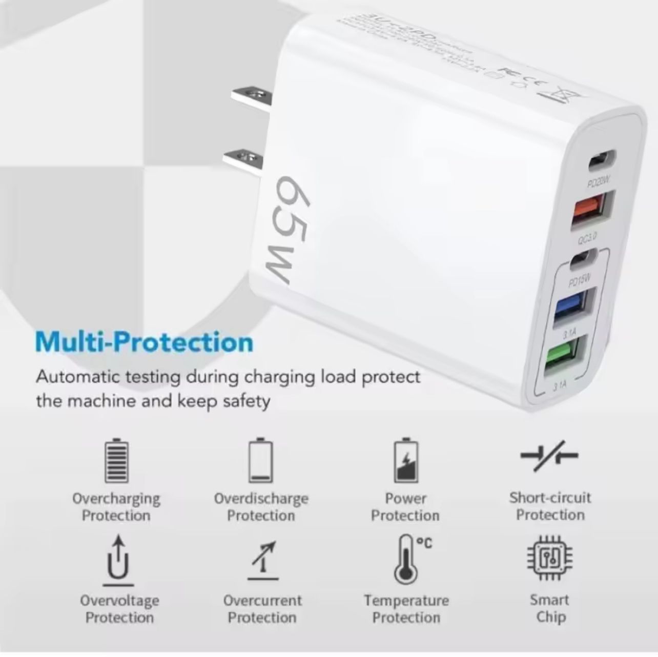 ZS - 5-Port 65W PD Fast Charging Charger