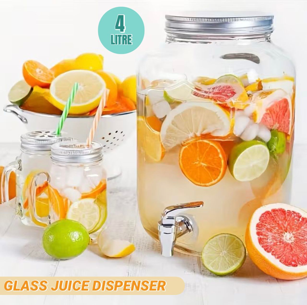 ZS - 4 Litre Glass Juice Dispenser