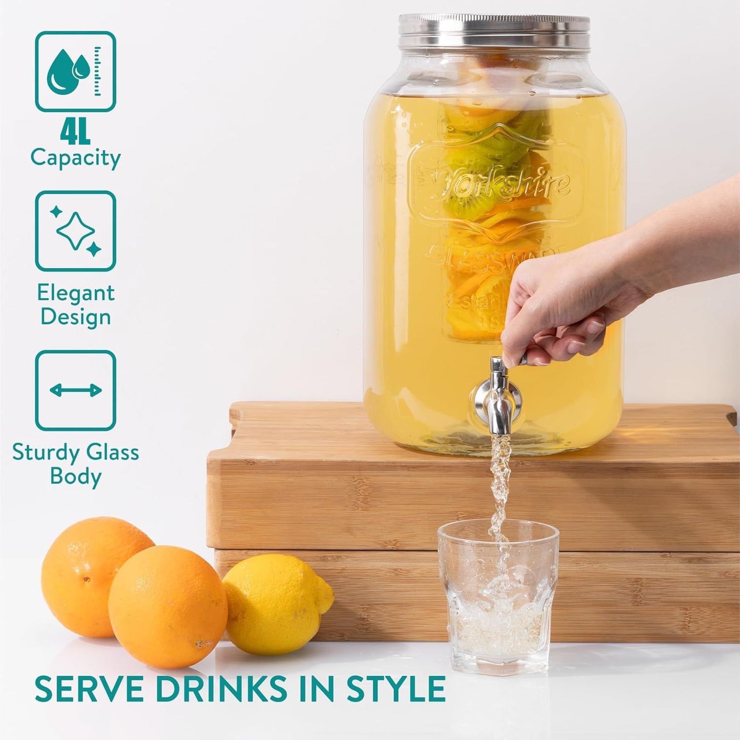 ZS - 4 Litre Glass Juice Dispenser