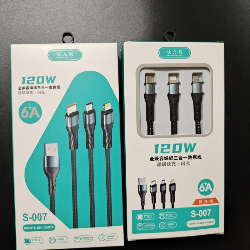 ZS - 3 in 1 Fast Charging Cable 120cm