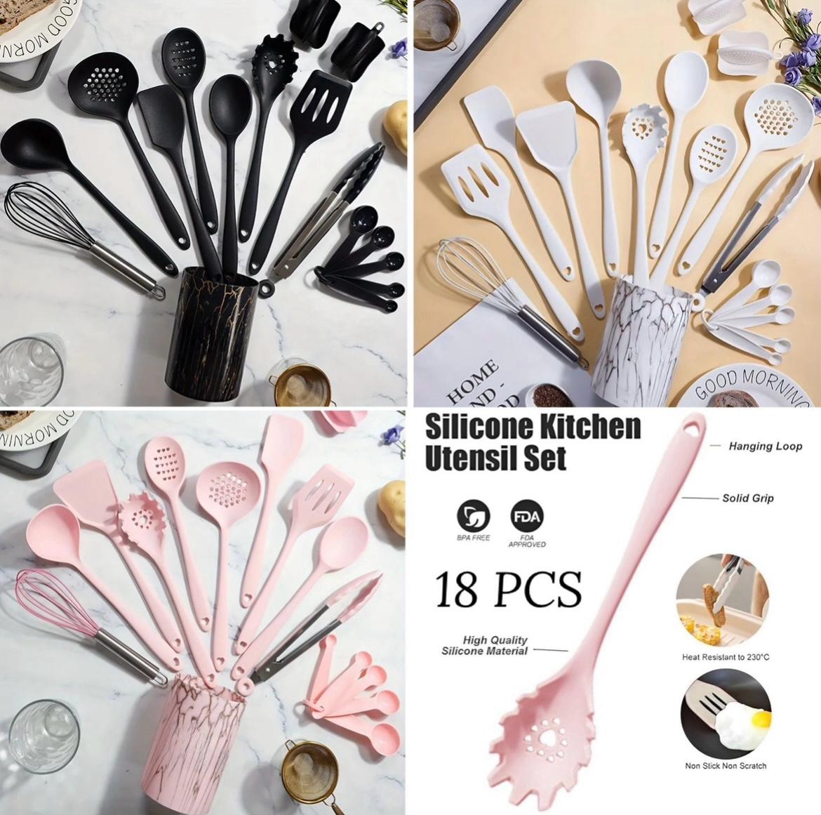 ZS - 18 Pcs Silicone Kitchen Tools Utensils