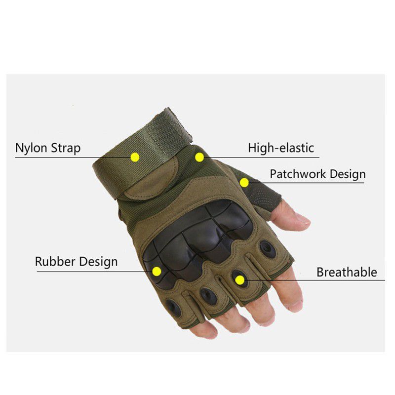 ZS - Tactical Gloves Military Rubber Knuckle Gloves