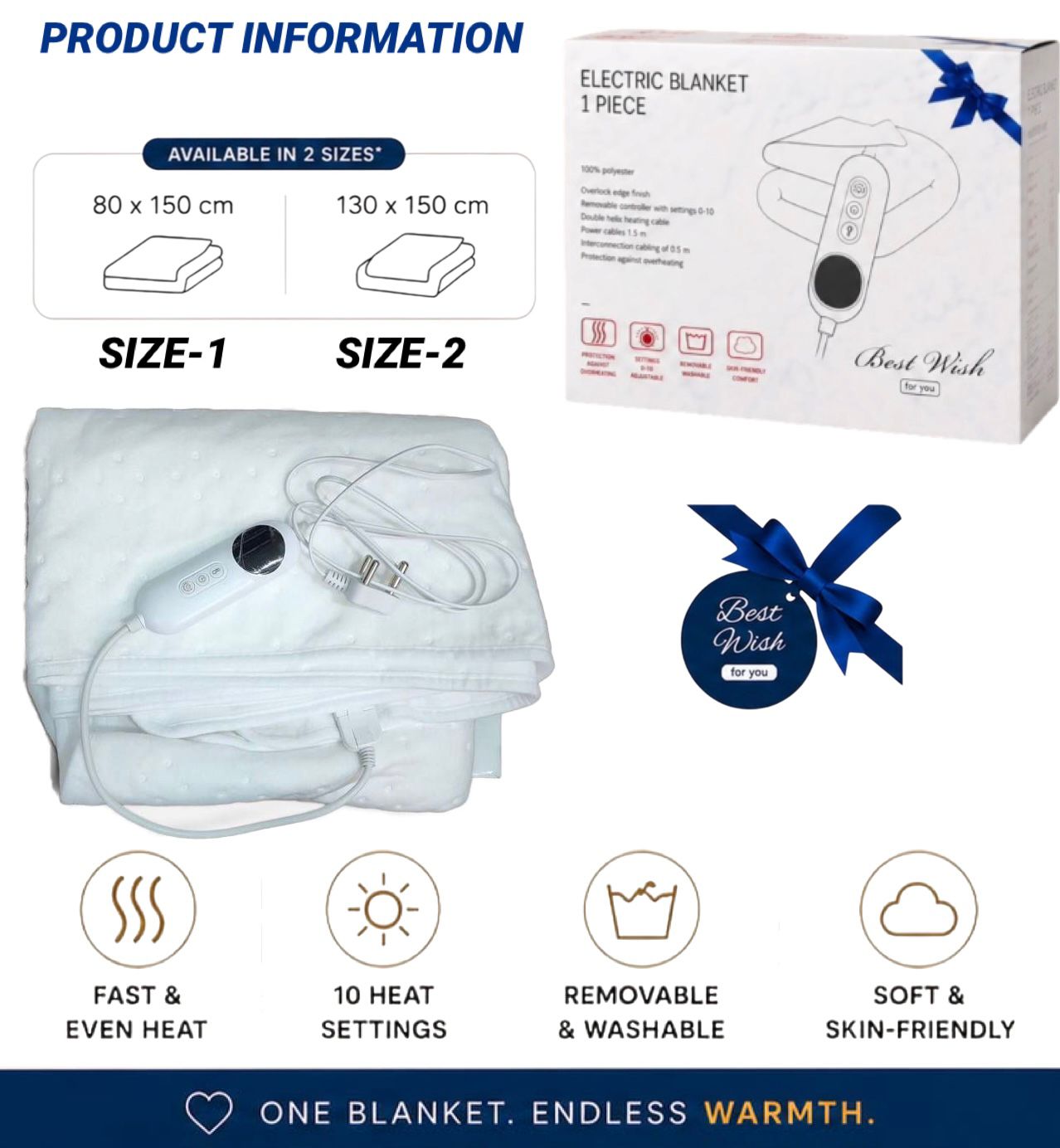 ZS - Premium Electric Blanket Remote-Controlled
