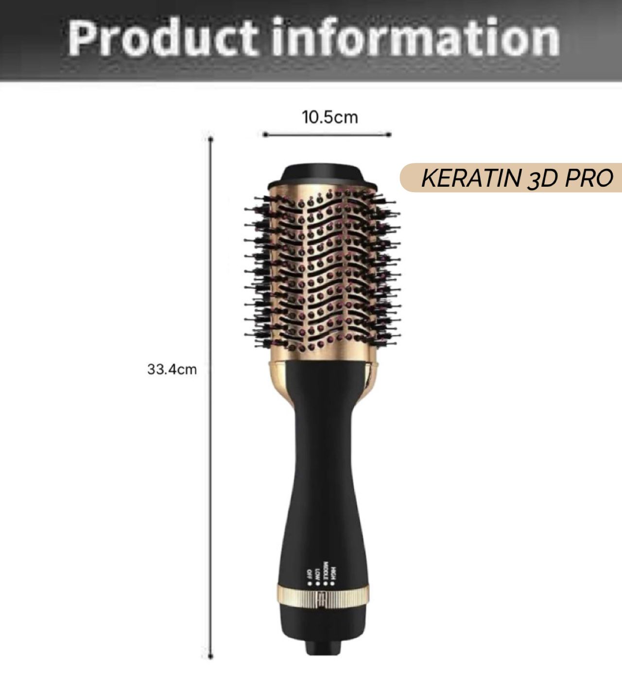 ZS - Keratin 3D Pro 2000W KD-2000 Hair Dryer (2000 W, GOLD)