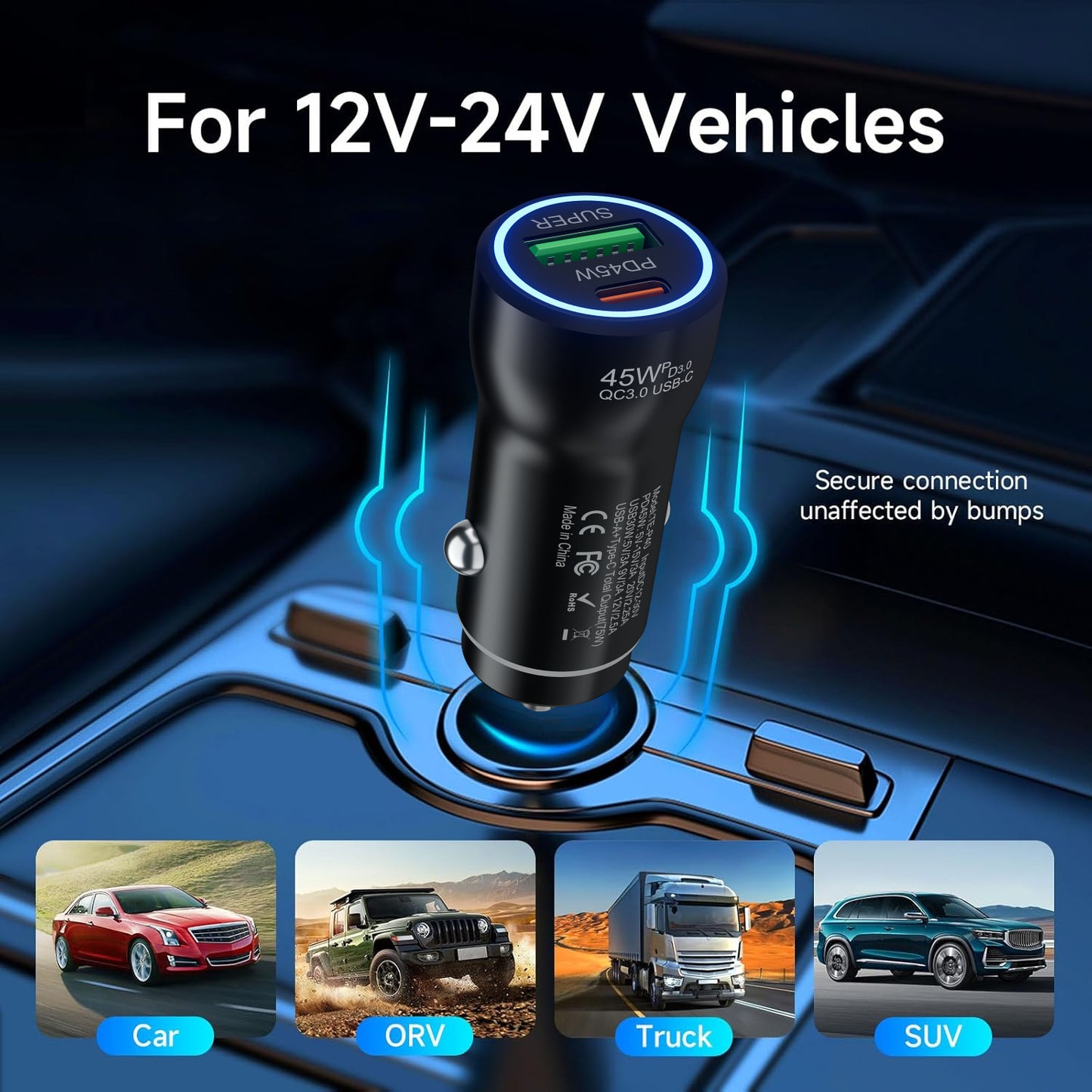 ZS - 45W Dual Port Fast Car Charger