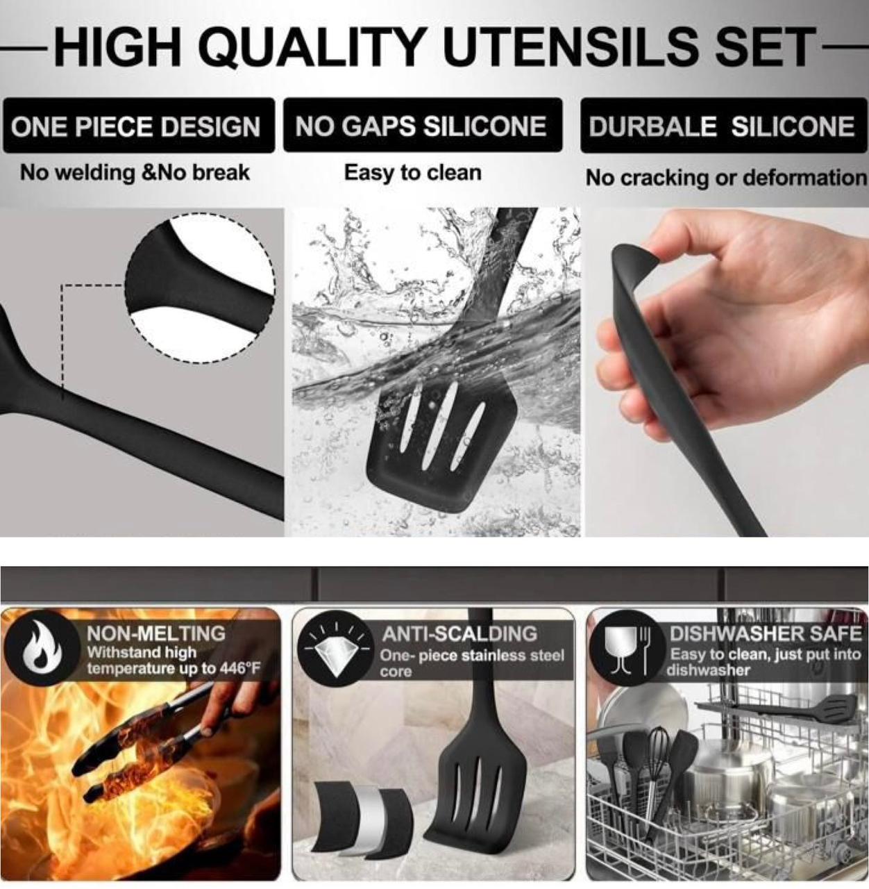 ZS - 18 Pcs Silicone Kitchen Tools Utensils