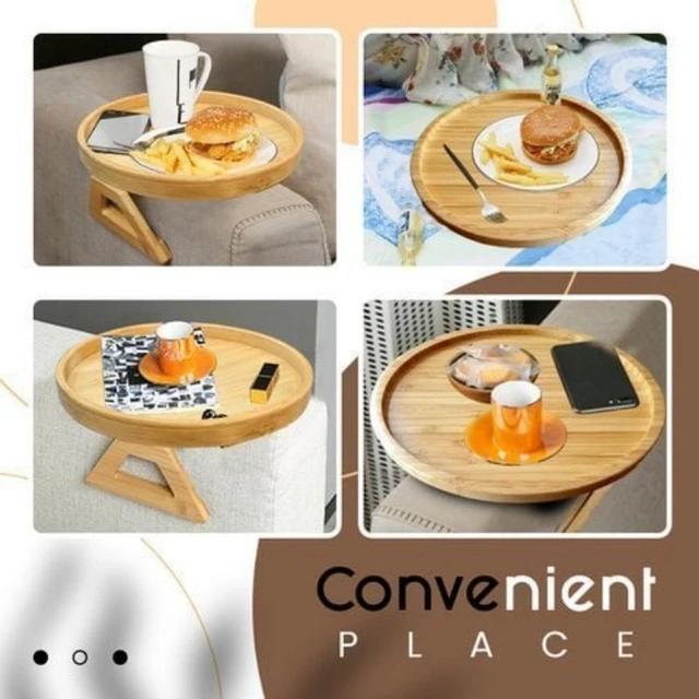 ZS - Bamboo Sofa Armrest Tray