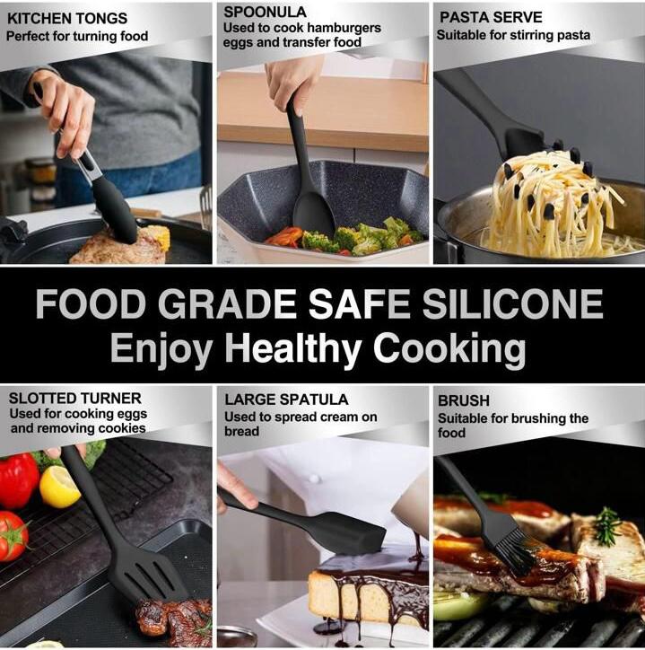 ZS - 18 Pcs Silicone Kitchen Tools Utensils