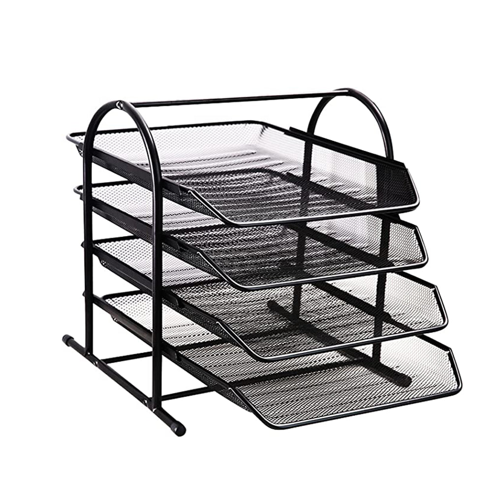 ZS - 4-Tier Metal Desk Organizer with Sliding Document Tray