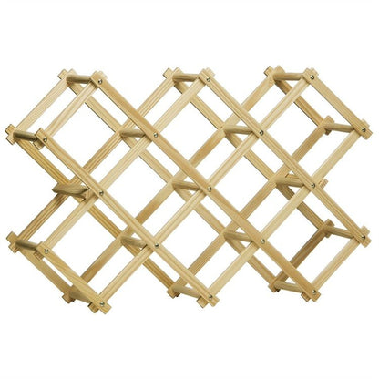 ZS - Foldable Wood Wine Rack Holder Storage Display Stand