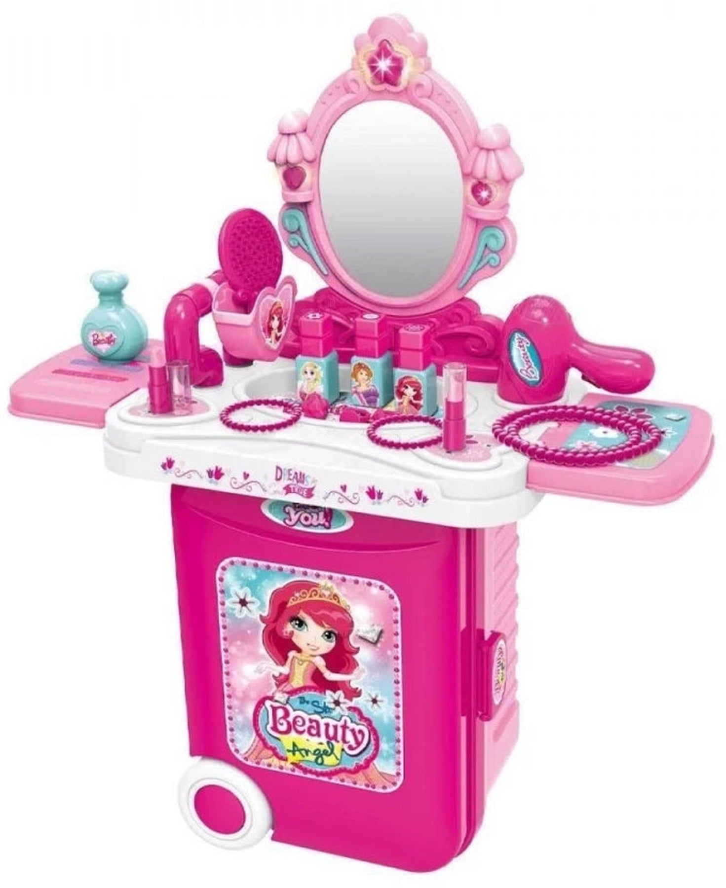 ZS 3-in-1 Portable Princess Beauty Vanity and Travel Suitcase