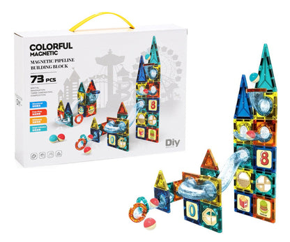 ZS 73 Pcs Magnetic Pipeline Tiles Magic Blocks