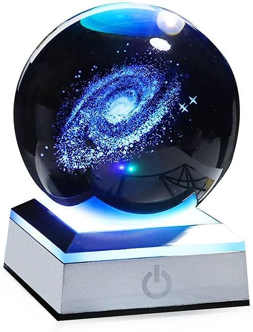 ZS - 8cm 3D Crystal Ball with Colour Changing Light Up Base
