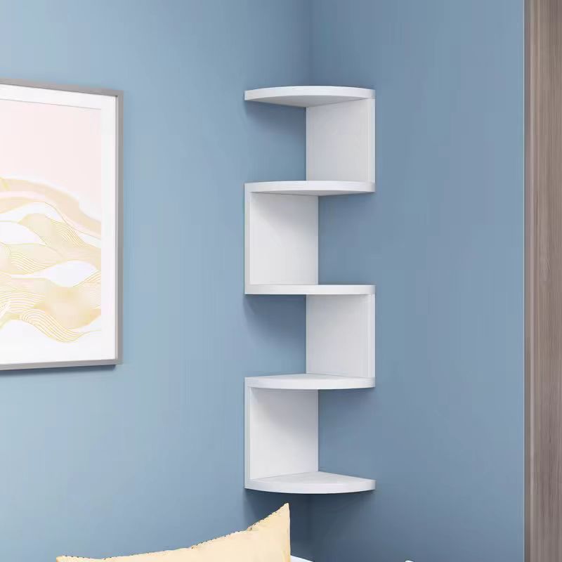 ZS - 5-Tier Corner Wall Mount Bookshelf Organizer Storage Shelf Rack