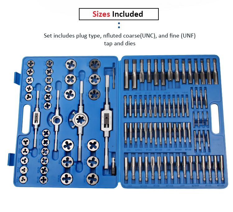ZS - 110-Piece Metric Tap and Die Set M2-M18 with Wrenches