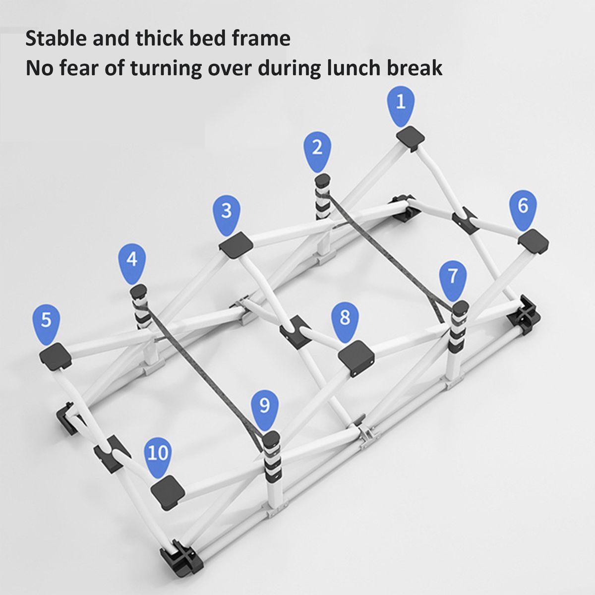 ZS - 190CM Outdoor Portable Recliner Single Camping Bed Folding Bed