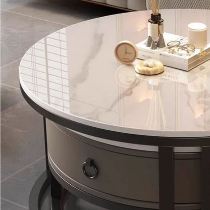 ZS - Modern Round Nesting Coffee Table with Storage