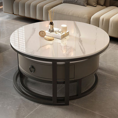 ZS - Modern Round Nesting Coffee Table with Storage