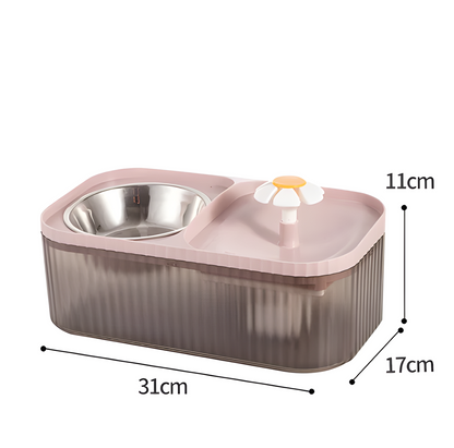 ZS - Automatic Cat Water Fountain,2-in-1 Cat Feeding & Watering Supplies