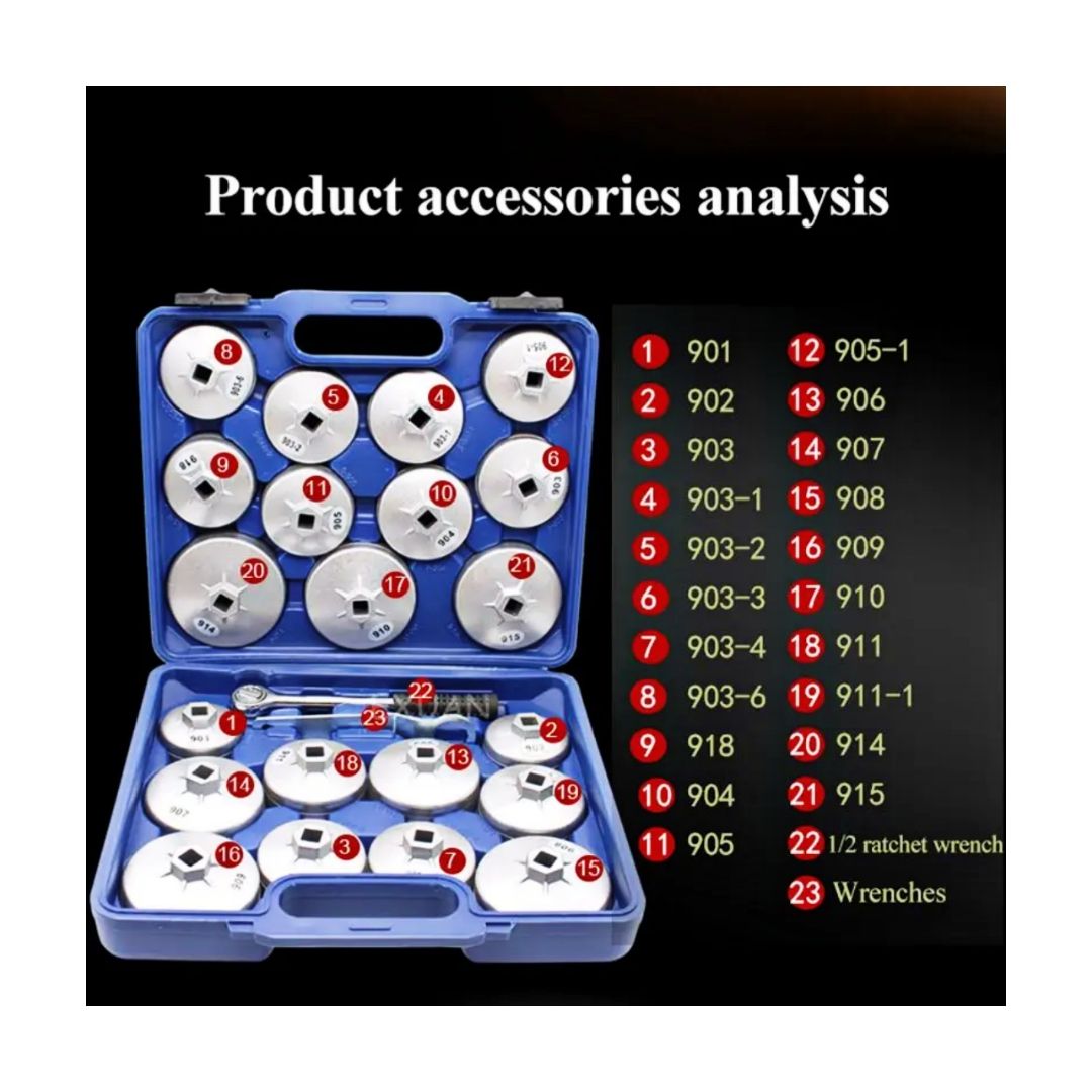 ZS - 23 Piece Aluminium Oil Filter Socket Wrench Set