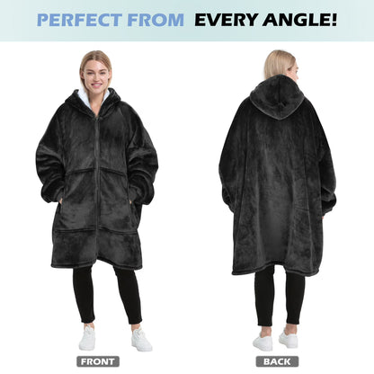 ZS - Oversized Huggle Hoodie Blanket with Zipper