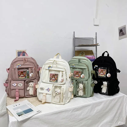 ZS - Trendy Cute - Kawaii Fashion School Bag with Customizable Design & Dolls