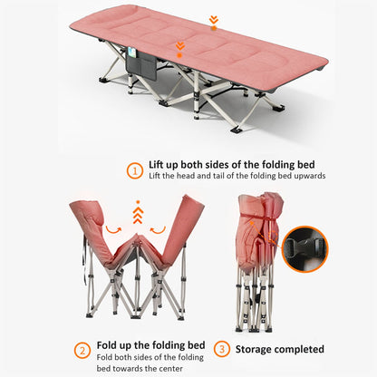 ZS - 190CM Outdoor Portable Recliner Single Camping Bed Folding Bed