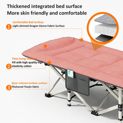 ZS - 190CM Outdoor Portable Recliner Single Camping Bed Folding Bed