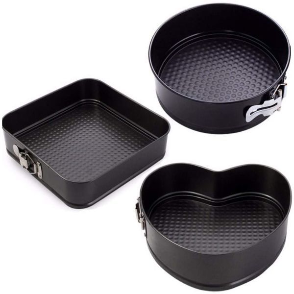 ZS - 3 Pcs Non Stick Removable Bottom Shape Cake Mould