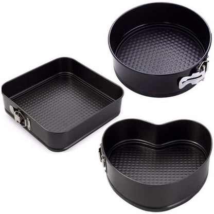 ZS - 3 Pcs Non Stick Removable Bottom Shape Cake Mould