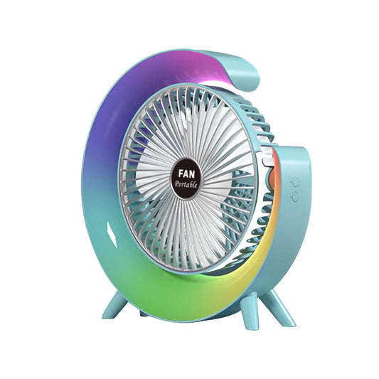 ZS - USB Power Desktop Rechargeable Portable Mini Rotatable Lighting Fan