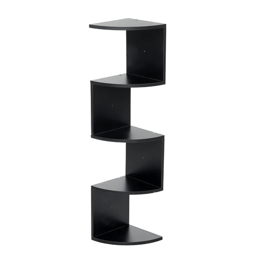 ZS - 5-Tier Corner Wall Mount Bookshelf Organizer Storage Shelf Rack