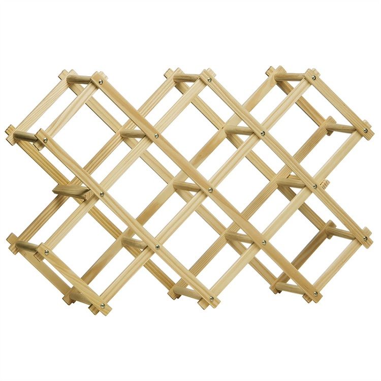 ZS - Foldable Wood Wine Rack Holder Storage Display Stand