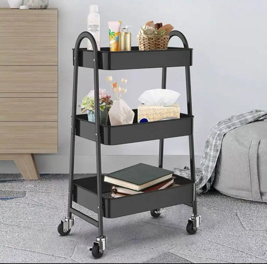 ZS - 3 Tier Metal Storage Trolley Storage Cart Serving Trolley