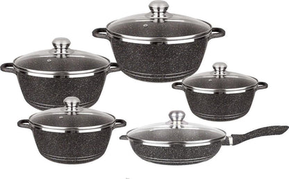 ZS - 12 Pieces Aluminum Granite Coating Non-Stick Cookware Set