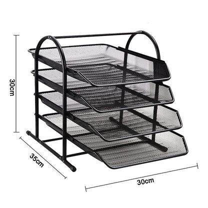 ZS - 4-Tier Metal Desk Organizer with Sliding Document Tray
