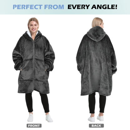 ZS - Oversized Huggle Hoodie Blanket with Zipper